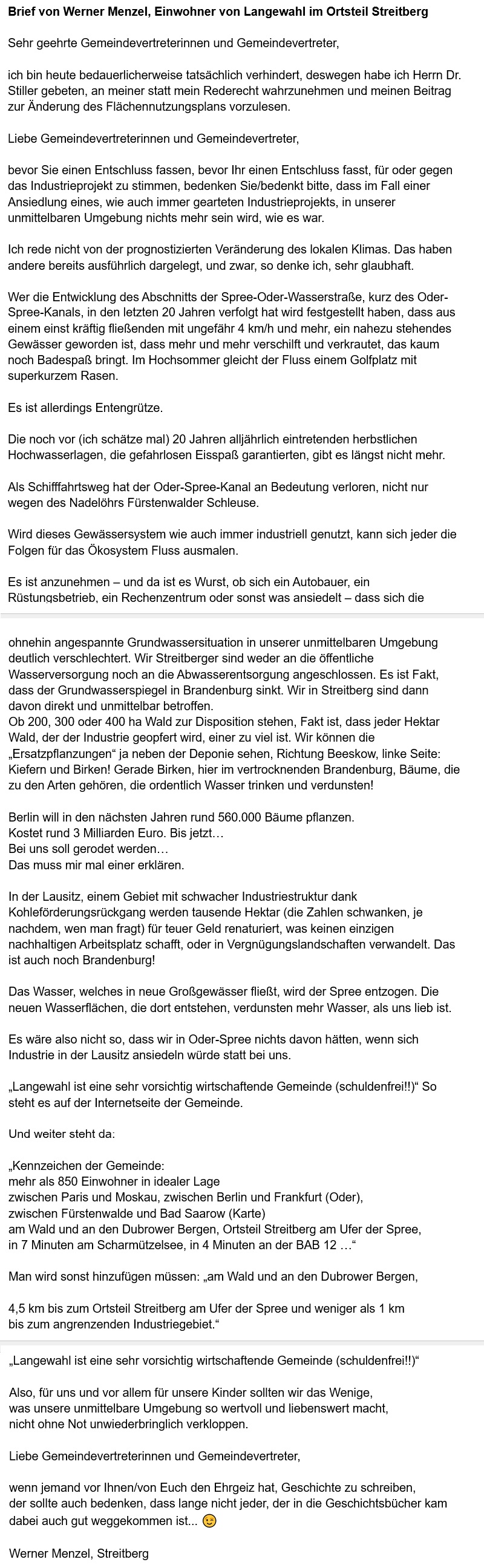 Kopie des Briefes